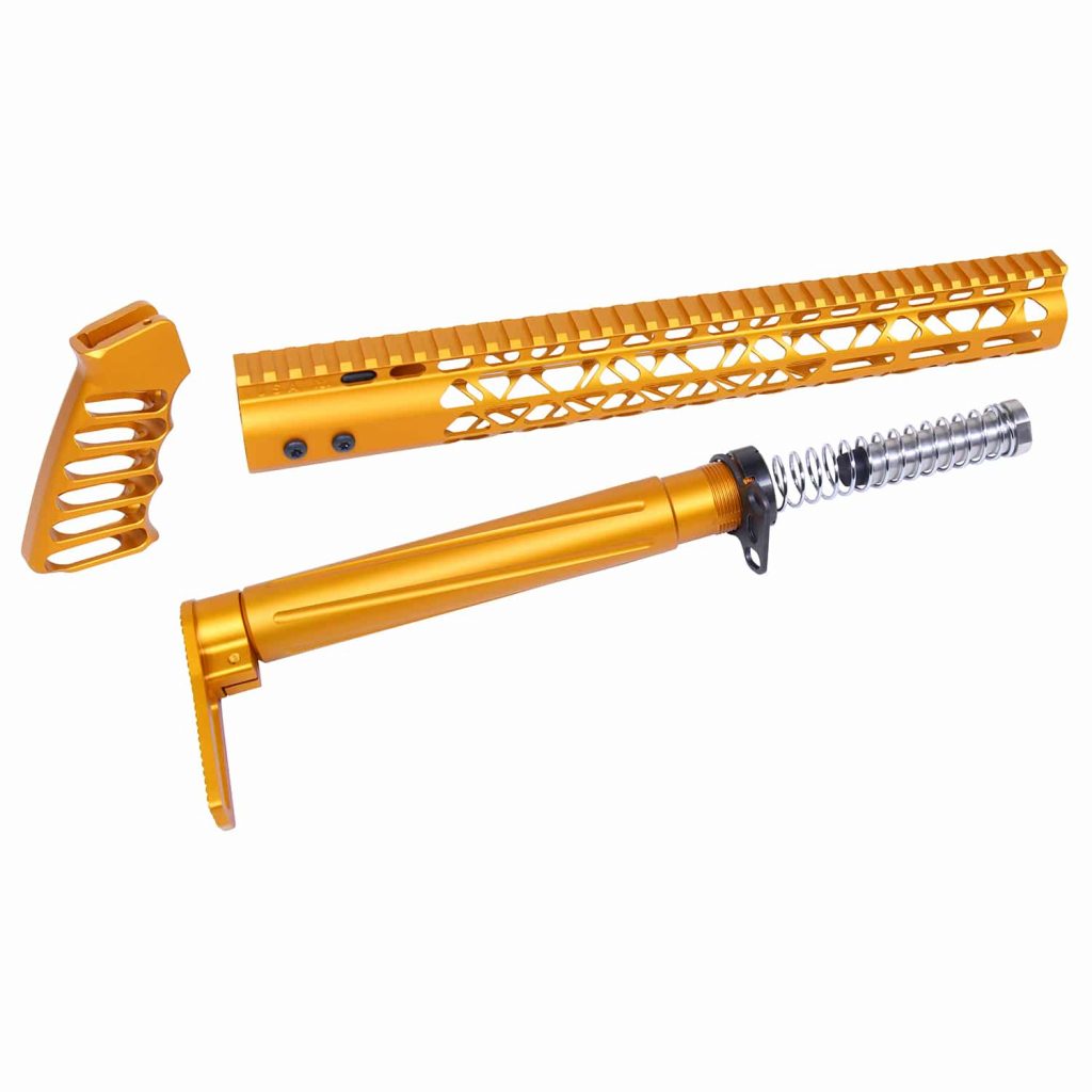 AR-15 AIR Lite Series Complete Furniture Set (Anodized Orange)