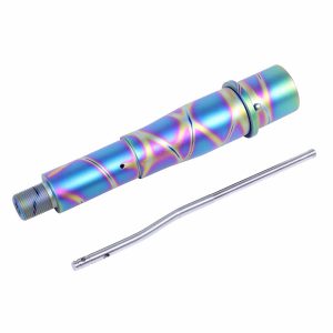 5.5" 5.56mm 1:5 Twist Contour 4150 Barrel With Gas Tube (Rainbow PVD Coated) (Tie Dye Pattern)