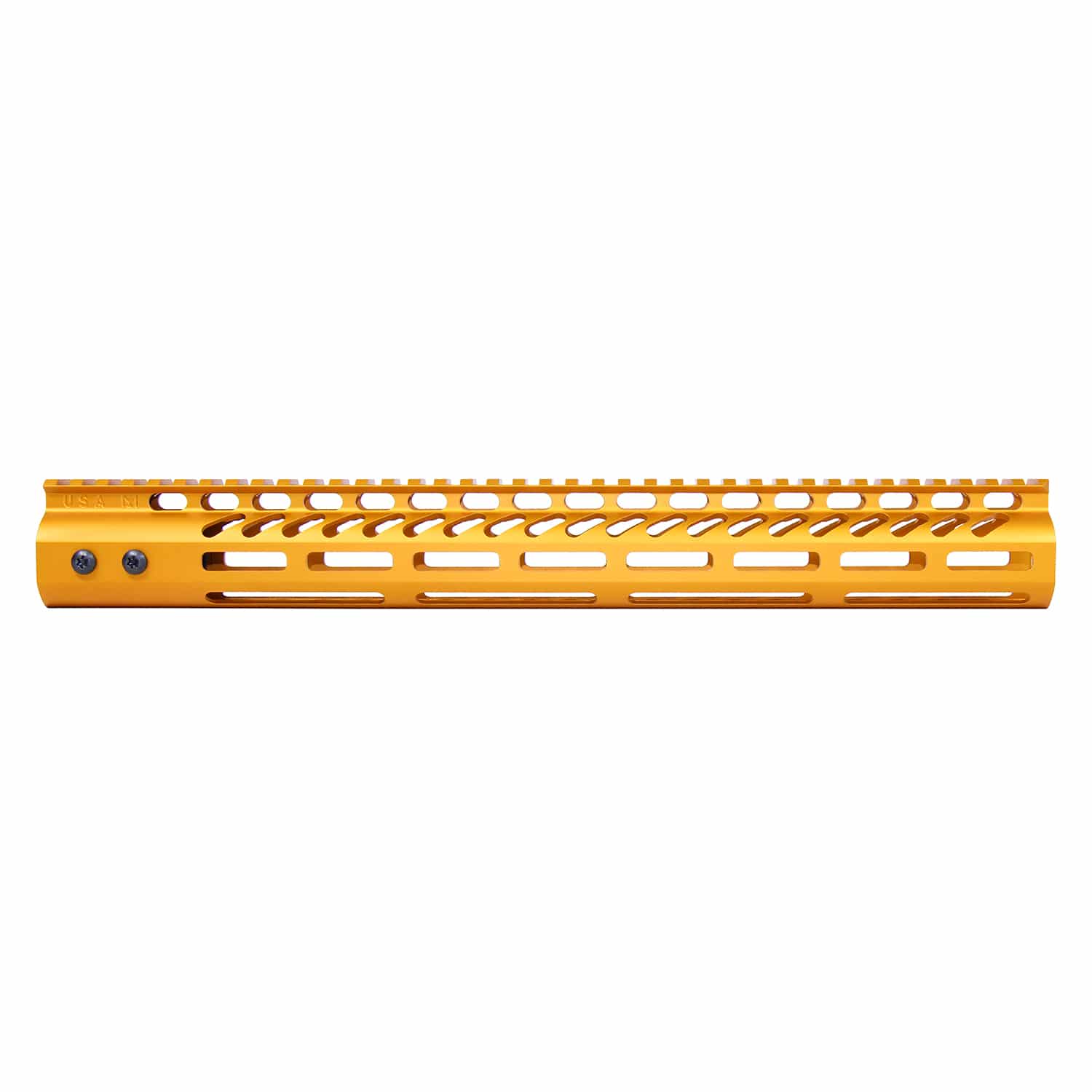 15" Ultra Lightweight Thin M-LOK System Free Floating Handguard With Monolithic Top Rail (Anodized Orange)