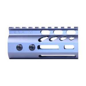 4" Ultra Lightweight Thin M-LOK Free Floating Handguard With Monolithic Top Rail (Anodized Grey)