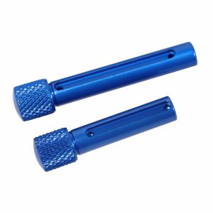 Blue AR .308 Cal Extended Takedown Pin Set, Gen 2, with textured grip and sleek design.