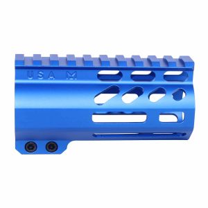 Blue 4 Guntec USA M-LOK handguard with monolithic top rail and lightweight design.