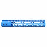 Blue 12-inch Guntec USA Air Lite M-LOK Handguard with Monolithic Rail.