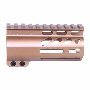 Guntec USA bronze 4-inch M-LOK handguard with monolithic top rail.