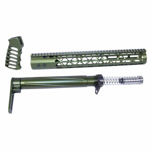 Guntec USA AR .308 AIR Lite Furniture Set in Anodized Green.