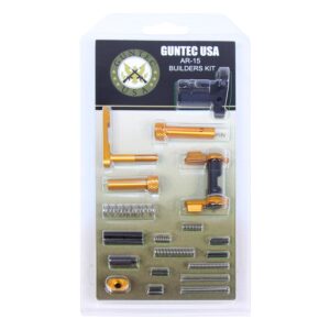 Guntec USA AR-15 Builders Kit with orange anodized safety components.