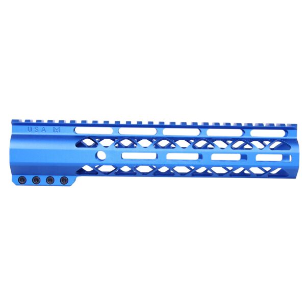 10" AIR-LOK Series M-LOK Compression Free Floating Handguard With Monolithic Top Rail (Anodized Blue)