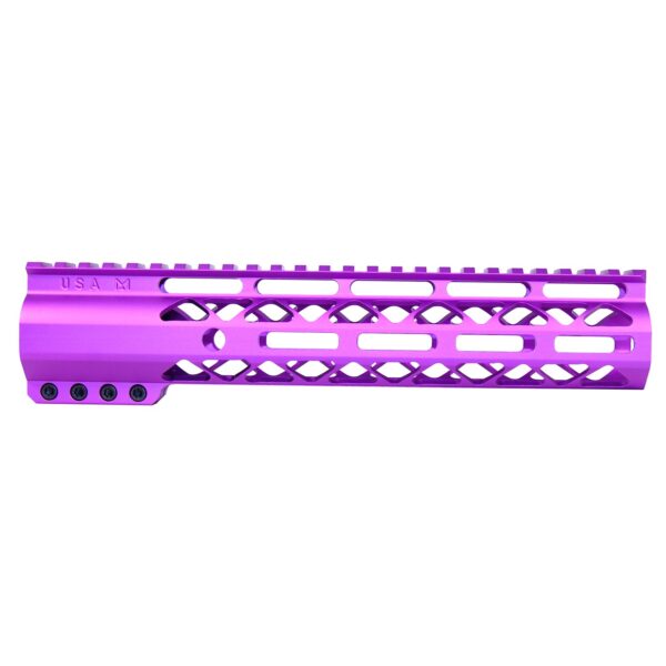 10" AIR-LOK Series M-LOK Compression Free Floating Handguard With Monolithic Top Rail (Anodized Purple)