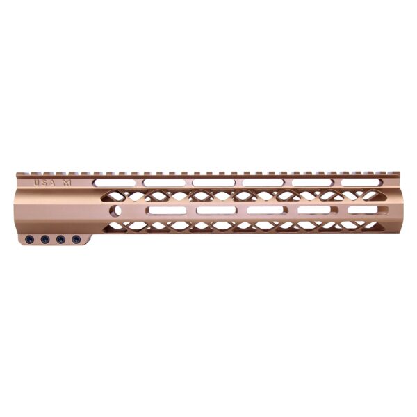 12" AIR-LOK Series M-LOK Compression Free Floating Handguard With Monolithic Top Rail (Anodized Bronze)