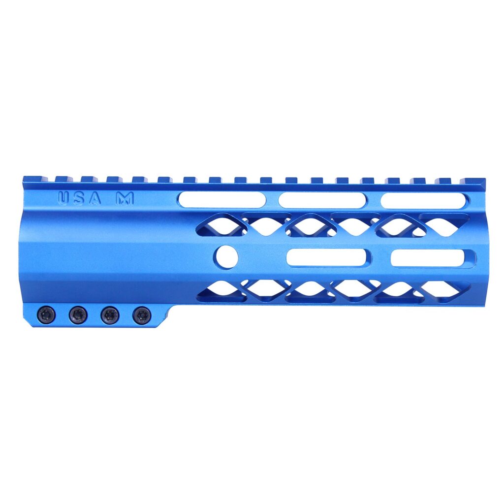 7" AIR-LOK Series M-LOK Compression Free Floating Handguard With Monolithic Top Rail (Anodized Blue)