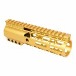 7" AIR-LOK Series M-LOK Compression Free Floating Handguard With Monolithic Top Rail (Anodized Gold)