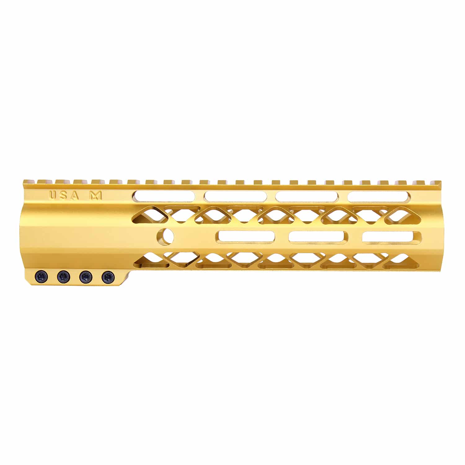 9" AIR-LOK Series M-LOK Compression Free Floating Handguard With Monolithic Top Rail (Anodized Gold)