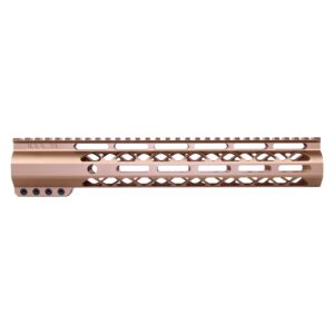 Guntec USA bronze 12-inch M-LOK handguard with top rail for AR-15.