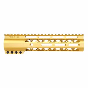 Gold 9 Guntec AIR-LOK M-LOK Handguard with Monolithic Top Rail.