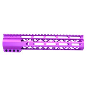 Guntec USA purple 10 M-LOK handguard with monolithic top rail.