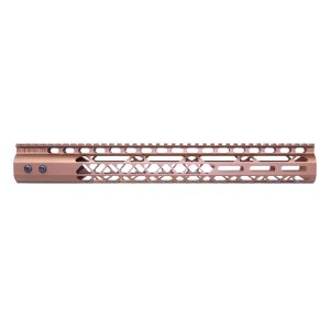 Bronze 15-inch Guntec USA M-LOK handguard with monolithic top rail.