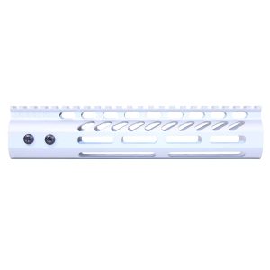 Guntec USA 9-inch M-LOK white handguard with top rail, anodized finish.