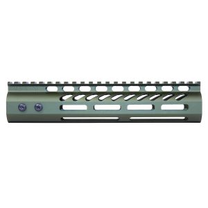 Guntec USA 9-inch Green M-LOK Free Floating Handguard with Top Rail.