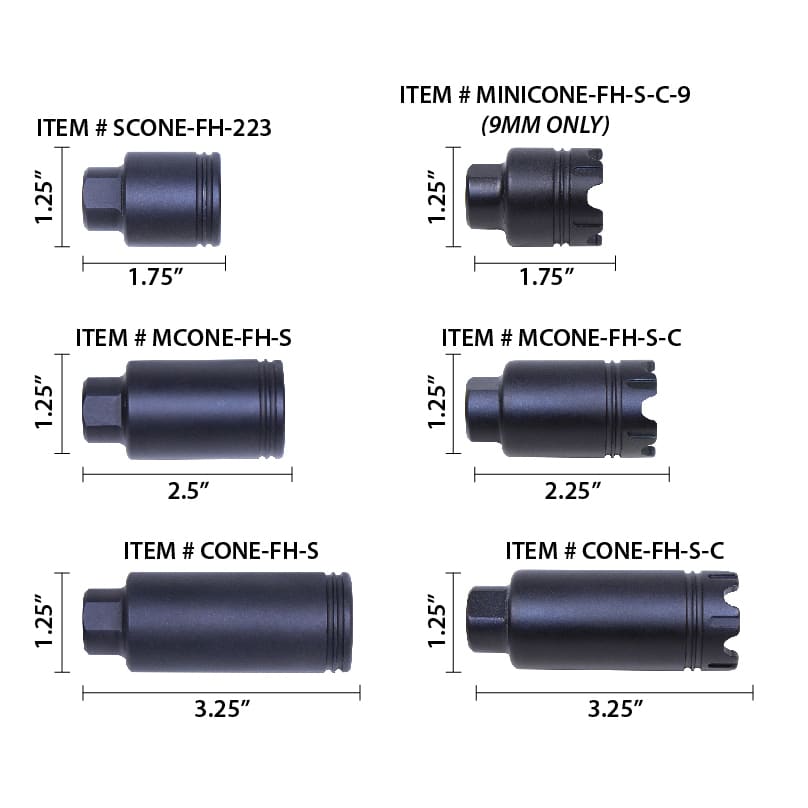 AR .308 Cal Stubby Slim Compact Flash Can (Anodized Grey)
