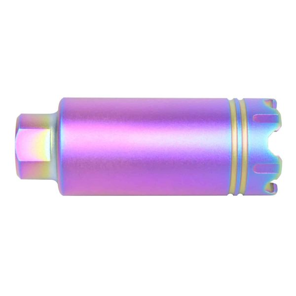 AR-15 Slim Line 'Trident' Flash Can With Glass Breaker (Rainbow PVD Coated)