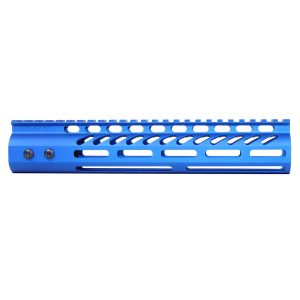 10" Ultra Lightweight Thin M-LOK System Free Floating Handguard With Monolithic Top Rail (Anodized Blue)