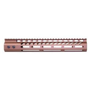 12" Ultra Lightweight Thin M-LOK System Free Floating Handguard With Monolithic Top Rail (Anodized Bronze)