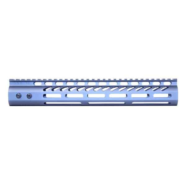 12" Ultra Lightweight Thin M-LOK System Free Floating Handguard With Monolithic Top Rail (Anodized Grey)