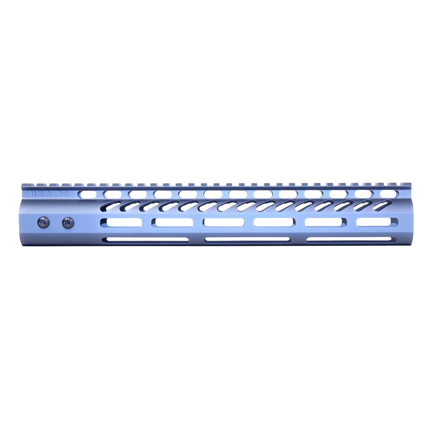 12" Ultra Lightweight Thin M-LOK System Free Floating Handguard With Monolithic Top Rail (Anodized Grey)