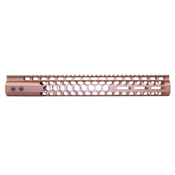 15" Air Lite Series 'Honeycomb' M-LOK Free Floating Handguard With Monolithic Top Rail (Anodized Bronze)
