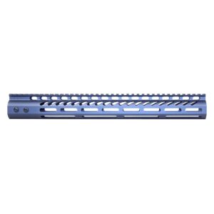 15" Ultra Lightweight Thin M-LOK System Free Floating Handguard With Monolithic Top Rail (Anodized Grey)
