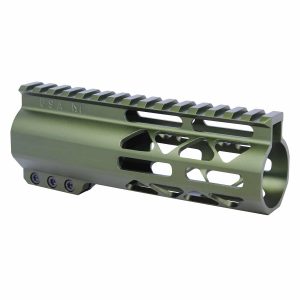 6" AIR-LOK Series M-LOK Compression Free Floating Handguard With Monolithic Top Rail (Anodized Green)