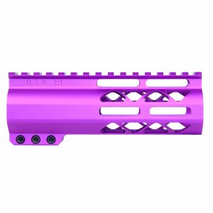 6" AIR-LOK Series M-LOK Compression Free Floating Handguard With Monolithic Top Rail (Anodized Purple)