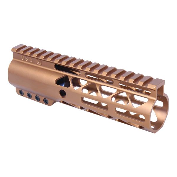 7" AIR-LOK Series M-LOK Compression Free Floating Handguard With Monolithic Top Rail (Anodized Bronze)