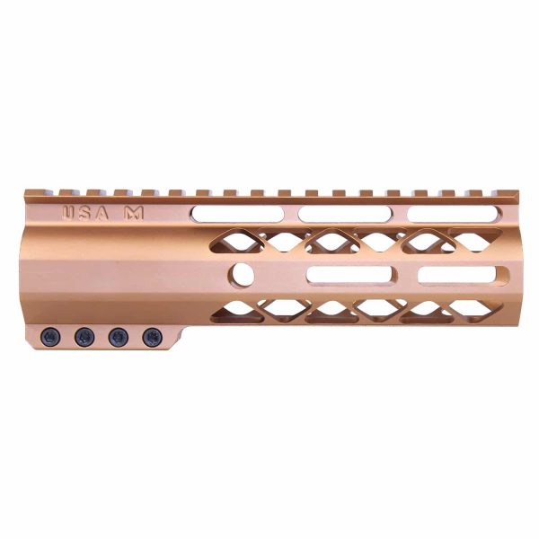 7" AIR-LOK Series M-LOK Compression Free Floating Handguard With Monolithic Top Rail (Anodized Bronze)