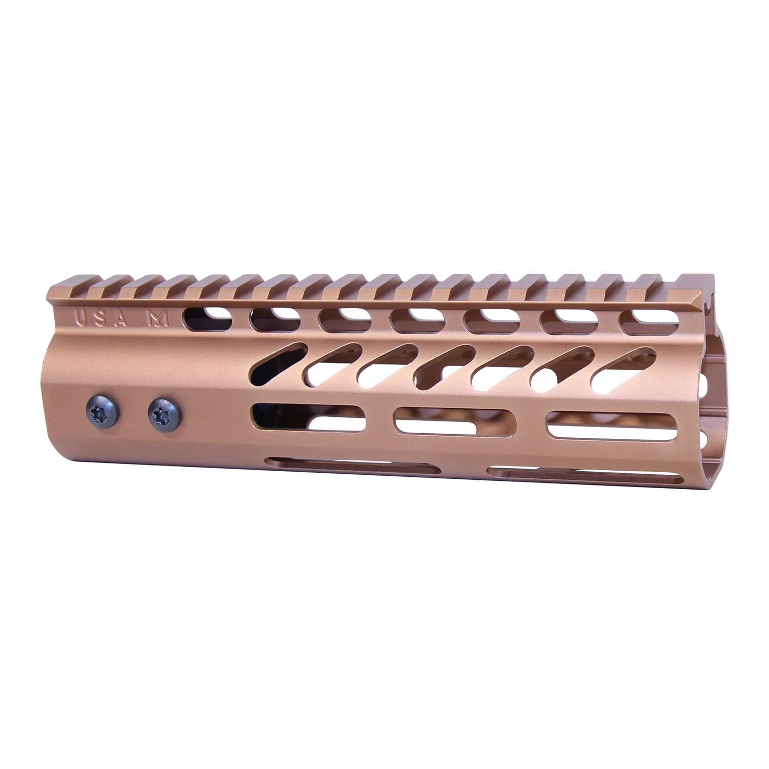 7" Ultra Lightweight Thin M-LOK Free Floating Handguard With Monolithic Top Rail (Anodized Bronze)