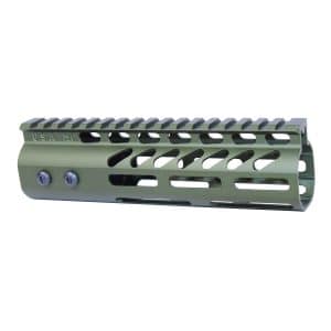 7" Ultra Lightweight Thin M-LOK Free Floating Handguard With Monolithic Top Rail (Anodized Green)
