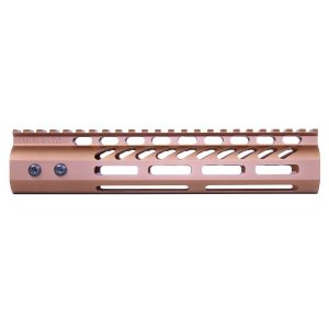 9" Ultra Lightweight Thin M-LOK System Free Floating Handguard With Monolithic Top Rail (Anodized Bronze)