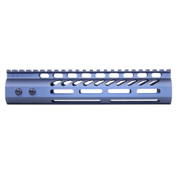9" Ultra Lightweight Thin M-LOK System Free Floating Handguard With Monolithic Top Rail (Anodized Grey)