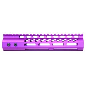 9" Ultra Lightweight Thin M-LOK System Free Floating Handguard With Monolithic Top Rail (Anodized Purple)
