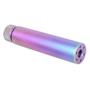 AR-15 fake suppressor with rainbow PVD finish by Guntec USA.