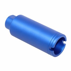 AR-15 Slim Line Cone Flash Can in Anodized Blue.