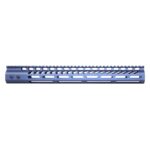 15" Ultra Lightweight Thin M-LOK System Free Floating Handguard With Monolithic Top Rail (Anodized Grey)