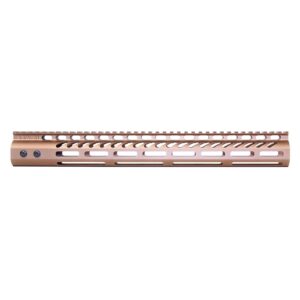 Guntec USA 15-inch bronze M-LOK free-floating handguard with top rail.