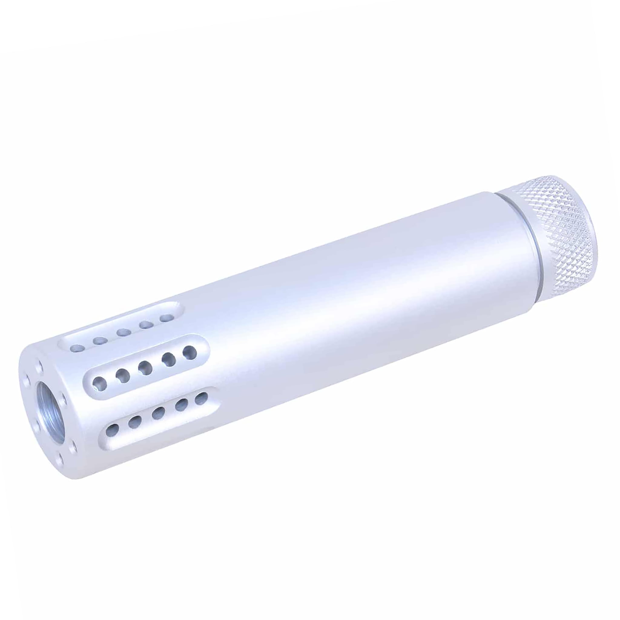 clear-ar15-barrel-shroud-muzzle-brake AR-15 Cal Slip Over Barrel Shroud With Multi Port Muzzle Brake (Anodized Clear) - Image 1
