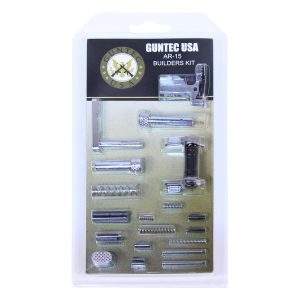 Guntec USA AR-15 Builders Kit, Chrome Ambi Safety in clear packaging.