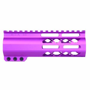 Purple Guntec USA 6 M-LOK Handguard with Monolithic Top Rail.