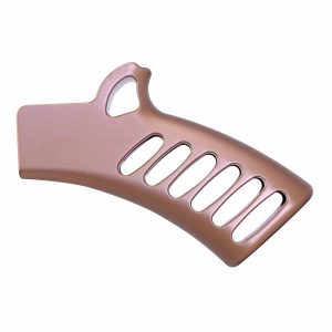 Modern rose gold hair pick with ergonomic handle and wide-set teeth for easy detangling.