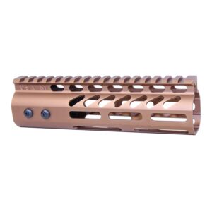 7 Guntec USA bronze M-LOK handguard with full-length Picatinny top rail.