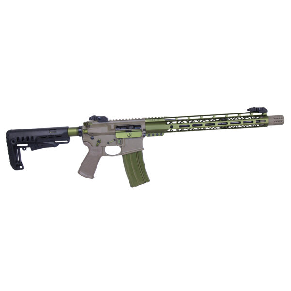15" AIR-LOK Series M-LOK Compression Free Floating Handguard With Monolithic Top Rail (Gen 2) (Anodized Green) - Image 2
