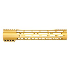 12" AIR-LOK Series M-LOK Compression Free Floating Handguard With Monolithic Top Rail (Gen 2) (Anodized Gold)